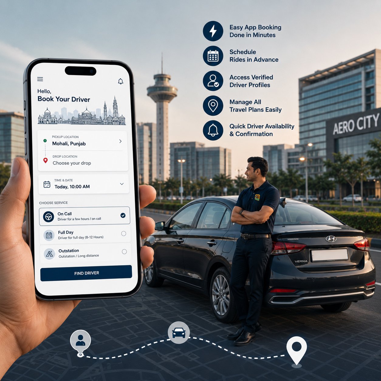 CarChalak Driver Hire App in Mohali