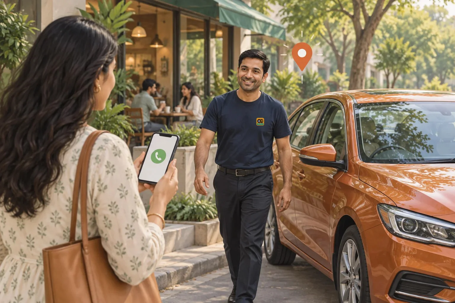 On-call driver arriving after a phone booking